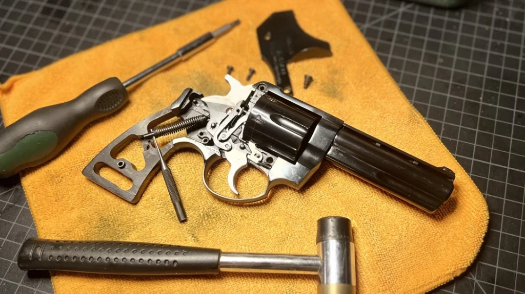 Internally, the revolver uses a transfer bar safety mechanism, ensuring that the hammer can only strike the firing pin when the trigger is fully pulled.