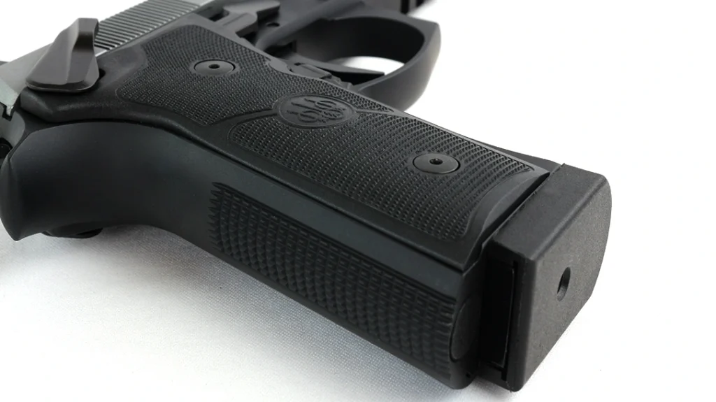 The grip pattern is aggressive on the stocks yet coarse on the front and back straps.