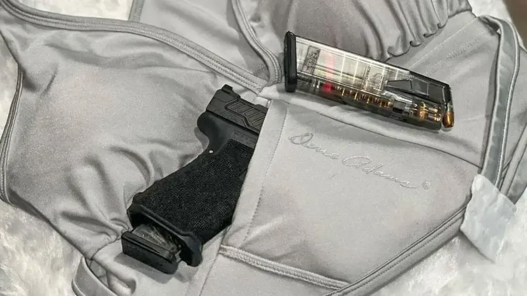 Protecting the trigger from an unintentional snag or pull is crucial to prevent an ND (negligent discharge), and the Dene Adams Platinum Active Bra Concealed Carry Holster handles this nicely.