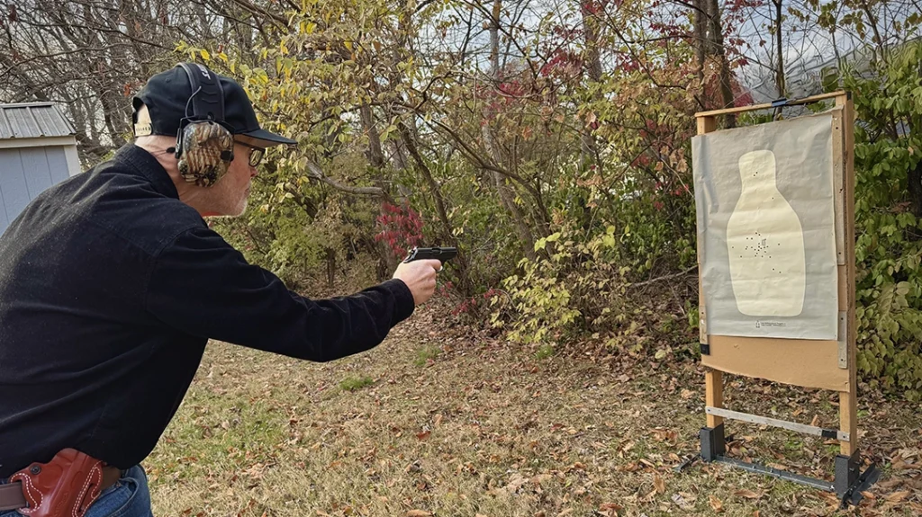 All 30 shots with the pistol were within the bowling pin-shaped Q silhouette with the Walther PPK/s.