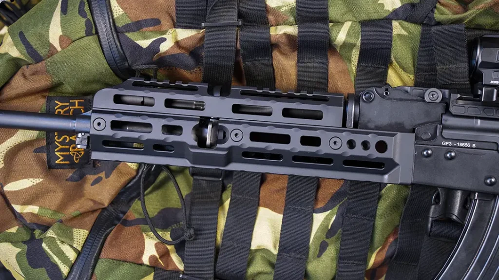 A rail with attachment points. 