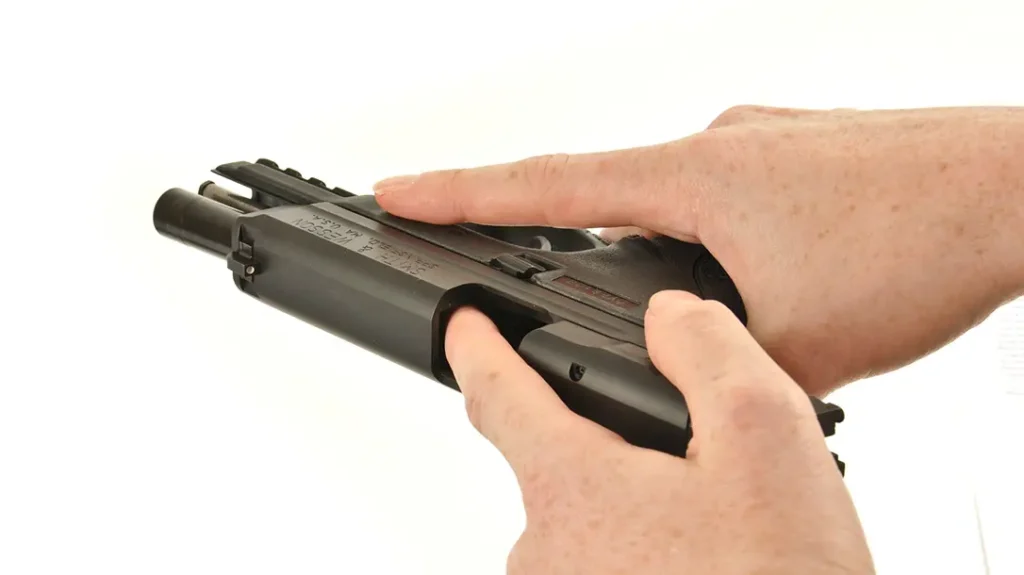 Always ensure that your firearm is unloaded before starting via a visual and tactile check.