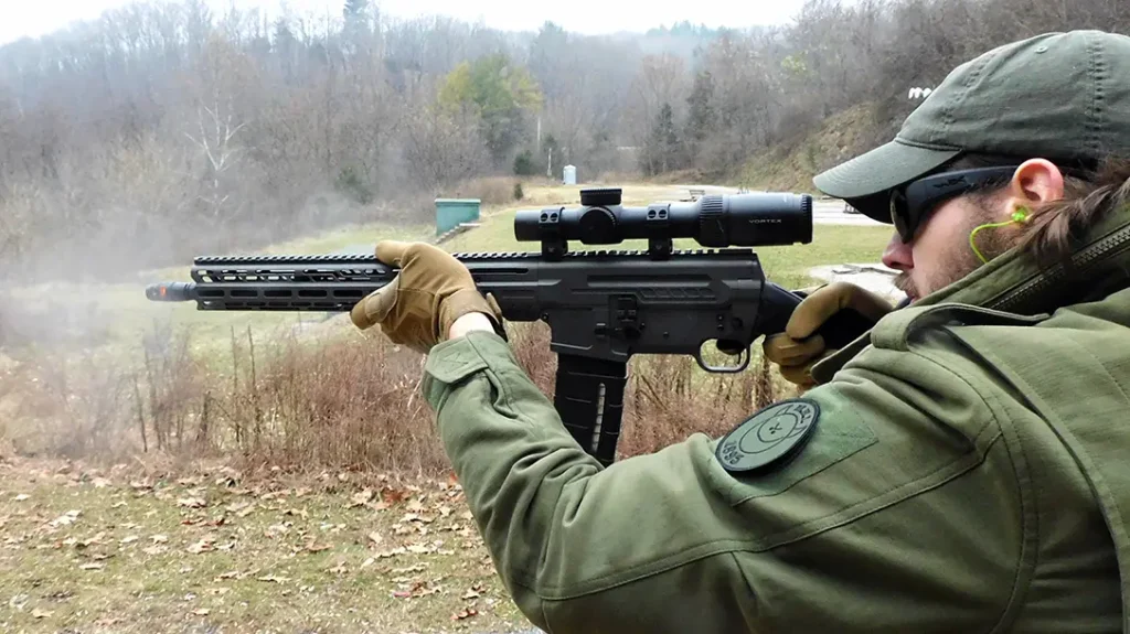 The author tested the rifle topped with a Vortex optic. 