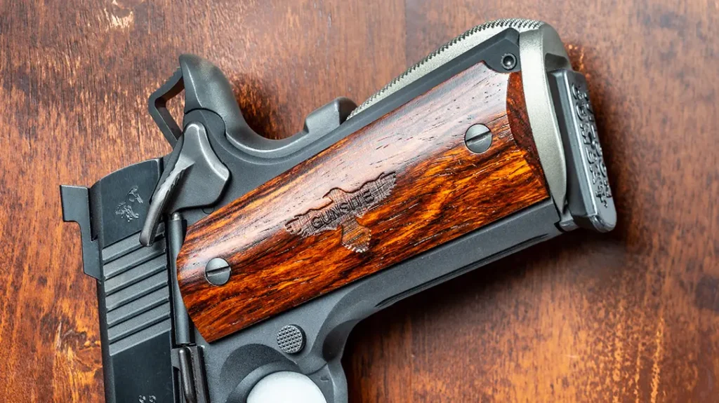 The last change was to replace the synthetic grips on the Colt Lightweight Commander with a set of wood Gunsite grips purchased in Gunsite’s ProShop.