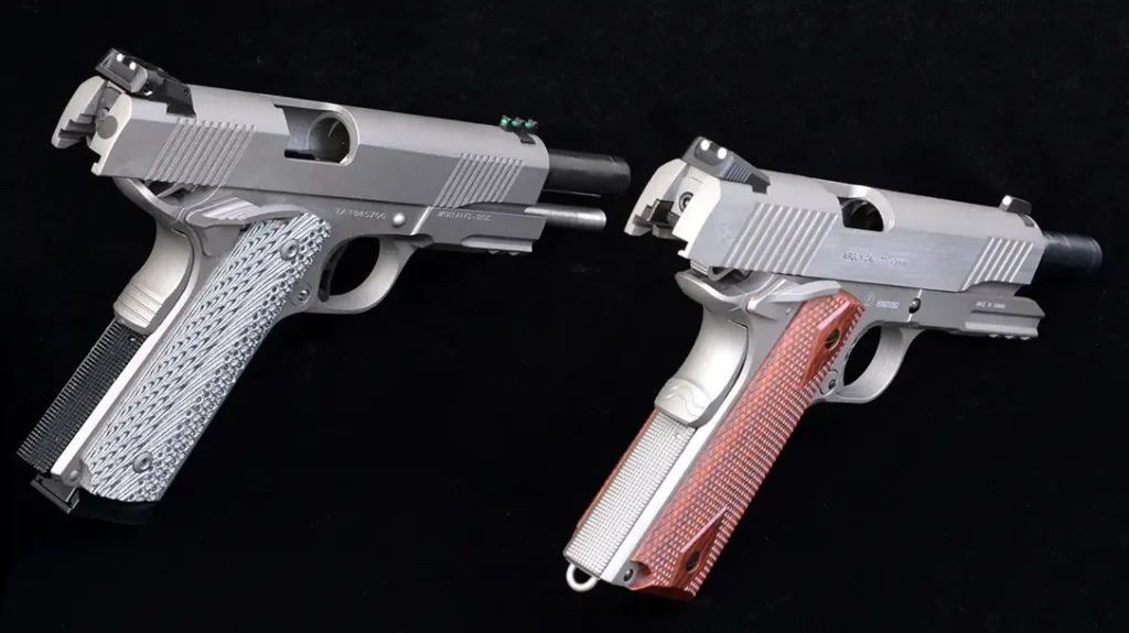 The Swiss Arms 1911s also have the same slide design with front and rear serrations.