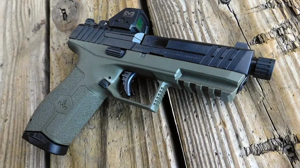 The Masada Tactical features an accessory rail for lights and lasers. 
