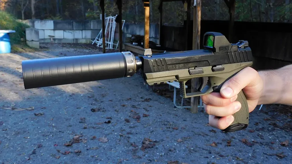 The suppressor-ready IWI Masada Tactical. 