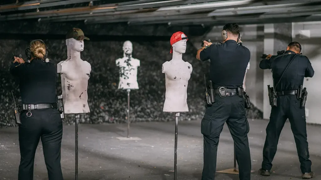 The 3D design of Mr Target Rubber Dummies allows trainees to practice engaging targets from different angles and positions.