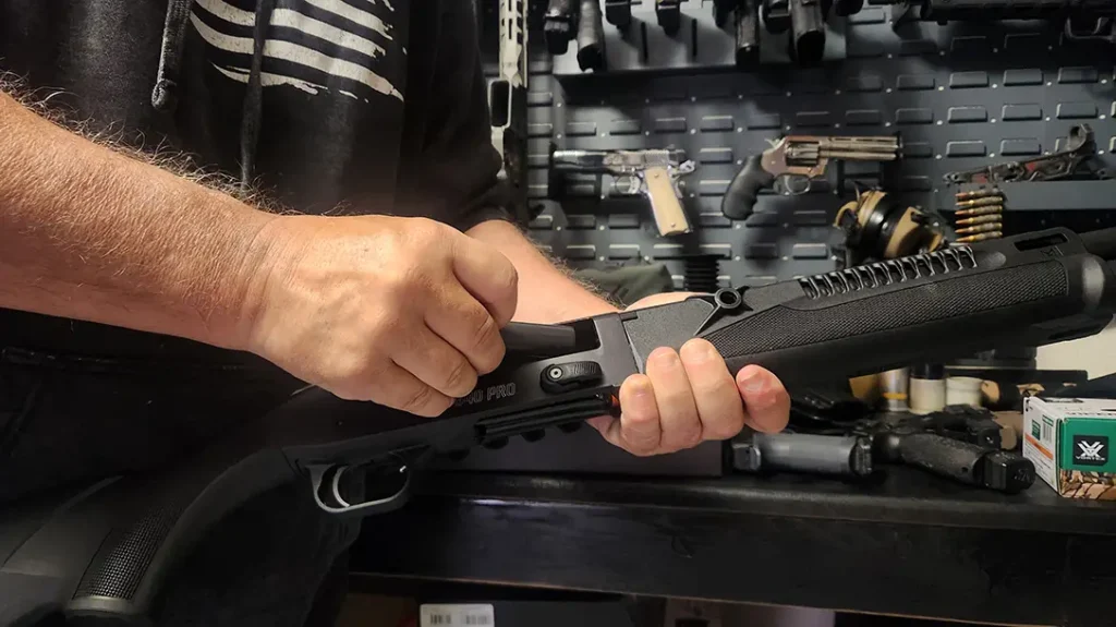 Drop a round in to the open action.