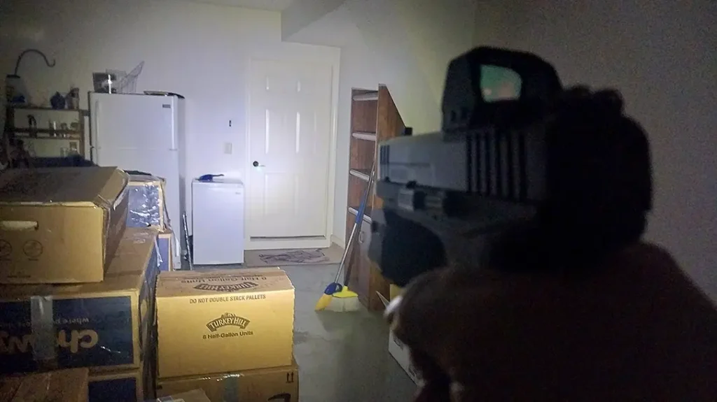 For a home defense scenario, a light/laser combination makes sense.