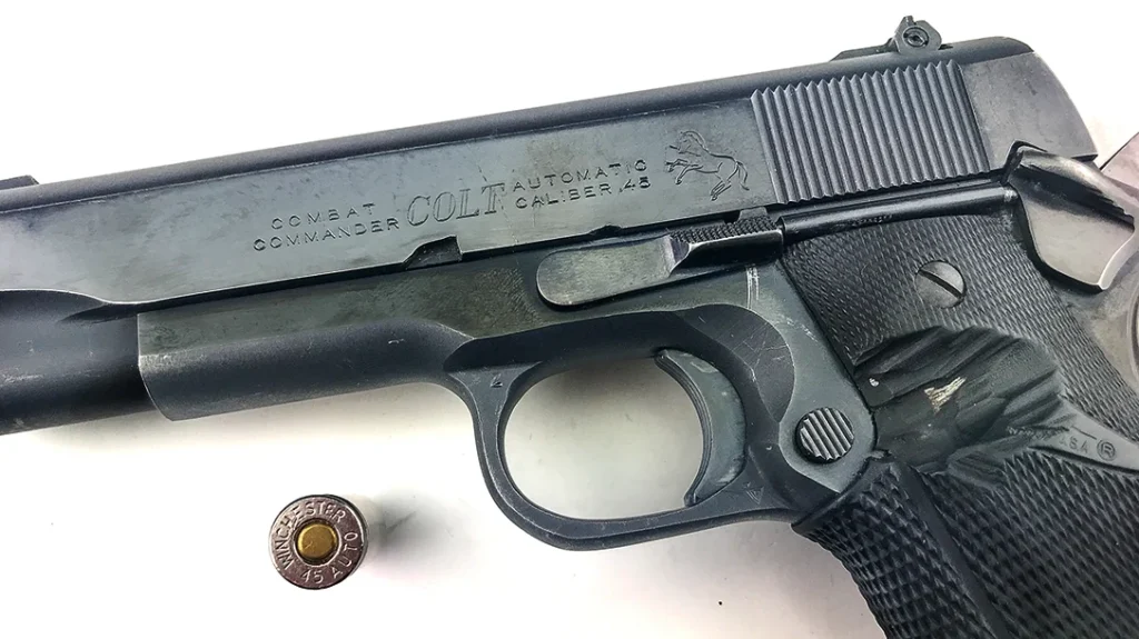 A single Winchester .45 ACP round from a cop’s Combat Commander like this one set Case 5 in motion.