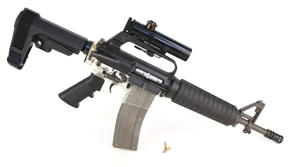Despite its bizarre appearance, the invisible AR yet remains a fully functional firearm.