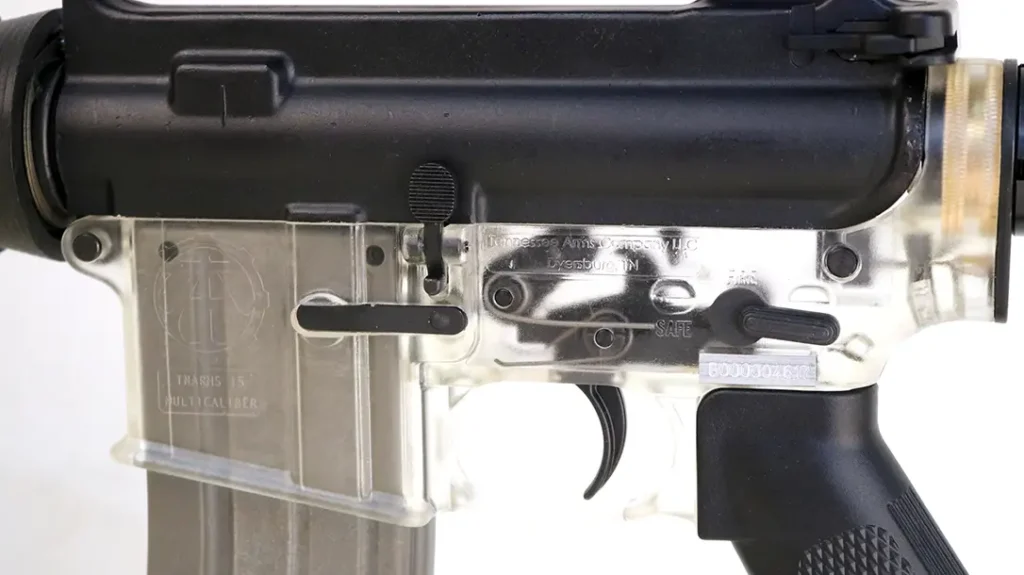 The transparent lower from Tennessee Arms Company lets you watch the interplay between the various lower receiver components in real time. The end result is fascinating.
