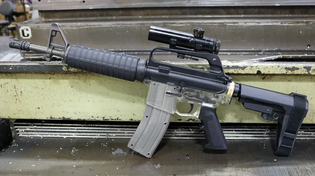 Final look at the DIY stealth rifle build.