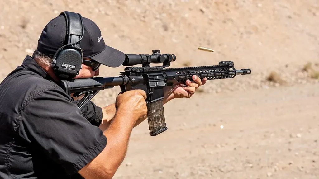 Get a high grip on the pistol grip for how to hold a rifle. 