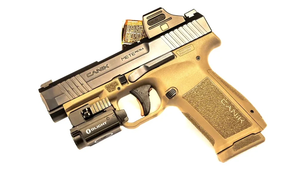 Both the Canik METE MC9L & MC9LS are optics-ready and accept the modified RMSc/Holosun K series footprint.