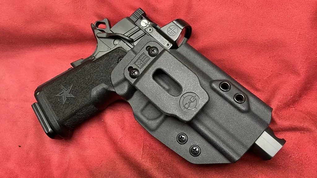 A significant benefit of this is that many holsters for the pistol can be used without issue.