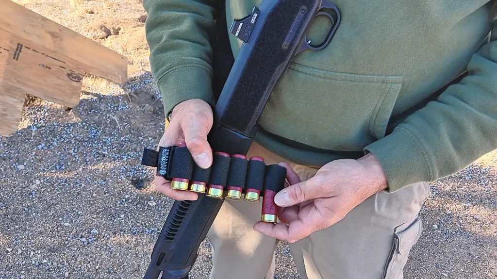 The SPX includes a detachable shell caddy, which lets you keep six extra rounds on deck.