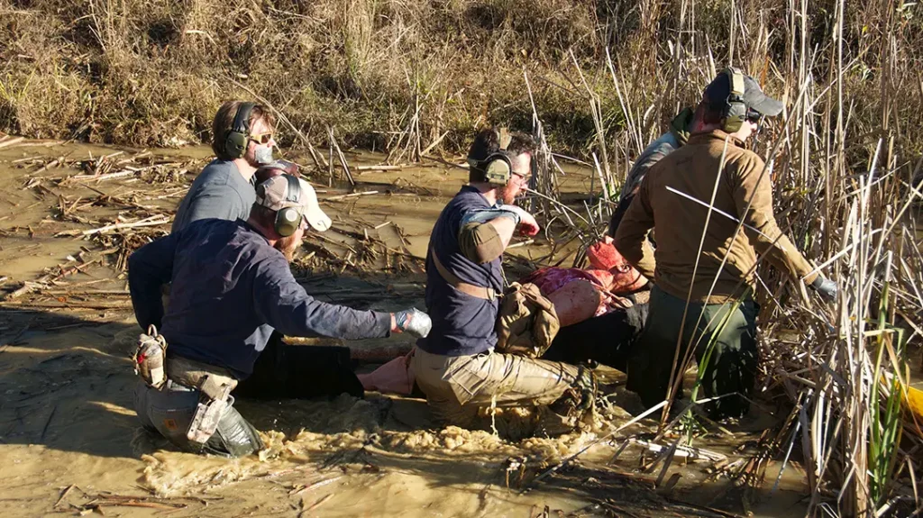 During the class, we were pushed verbally and physically and hazed with water evolutions and mud crawls.