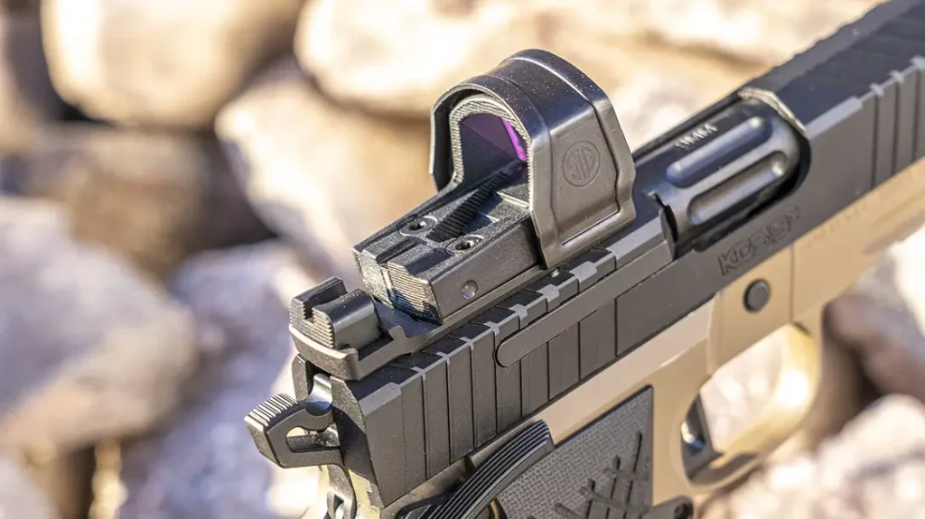 The author placed a Sig Romeo Zero atop the pistol.