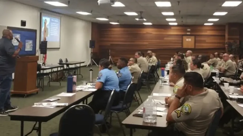 Stan Campbell instructing a class during a D.O.P.E. training program.