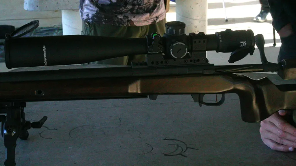 The rifle the author was loaned was completely set up to include a variable Leupold tactical scope.