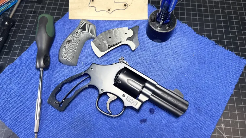 First, remove the grips.