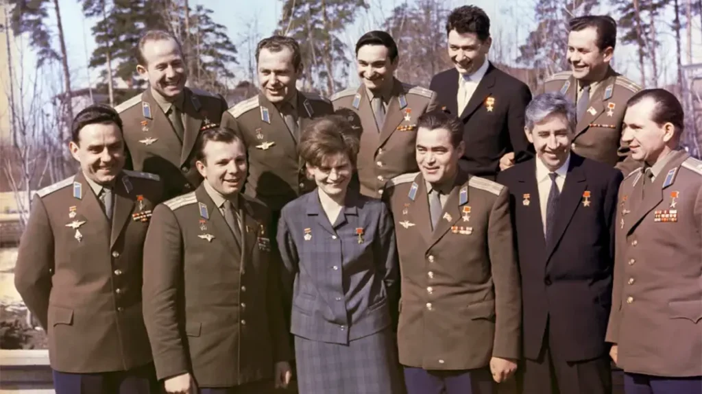 Russian Cosmonauts and staff