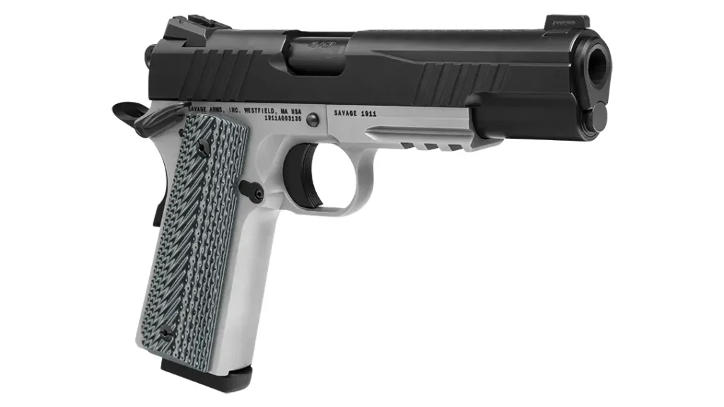 Savage 1911 Govt Two-Tone with rail.