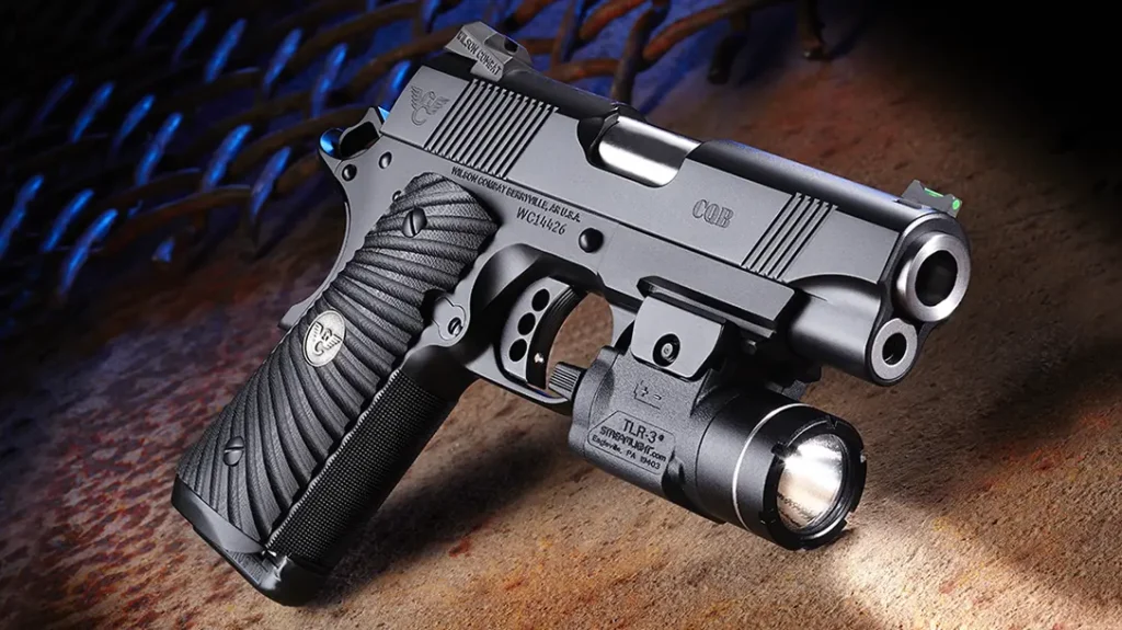 Wilson Combat CQB Commander Compact with light rail.