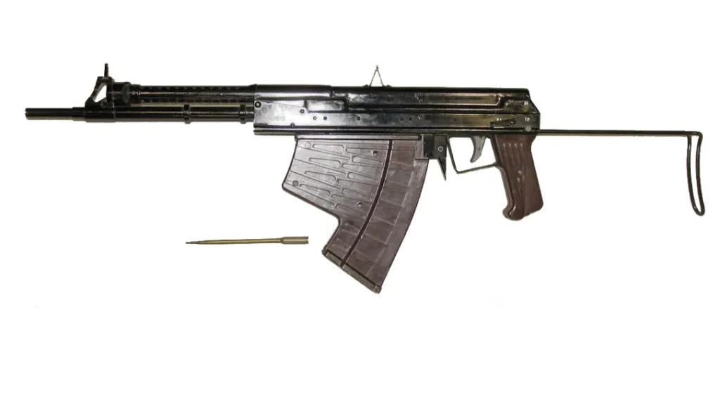 The APS underwater rifle fired a meatal dart.