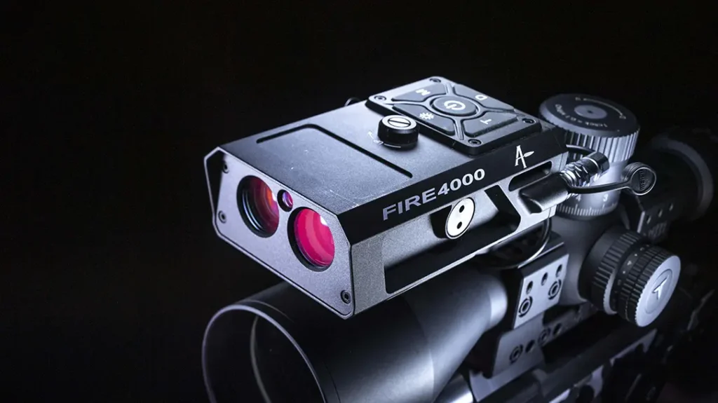 The Fire 4000 mounts atop the primary riflescope.