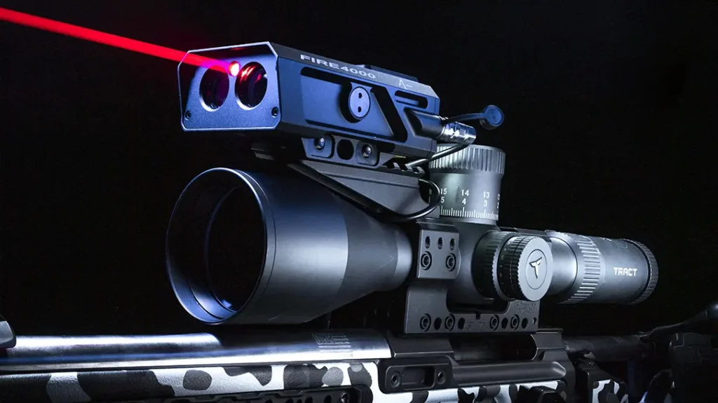 A ballistic laser rangefinder ranges out to 4,000 yards.