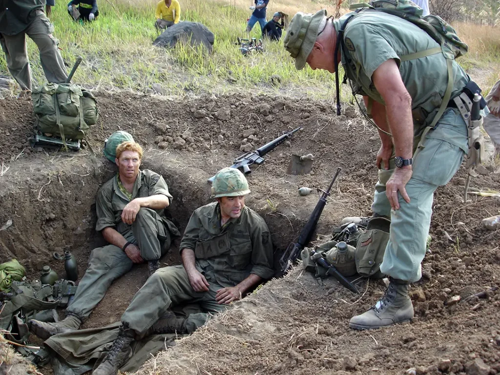 On the set of "Born on the 4th of July."