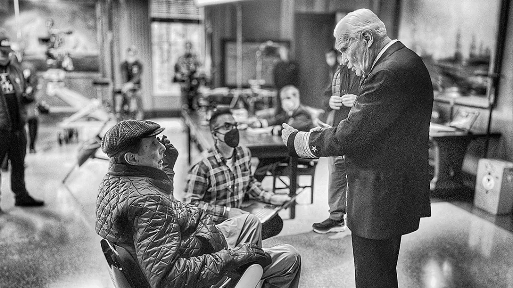 On the set of "The Caine Mutiny Court-Martial."