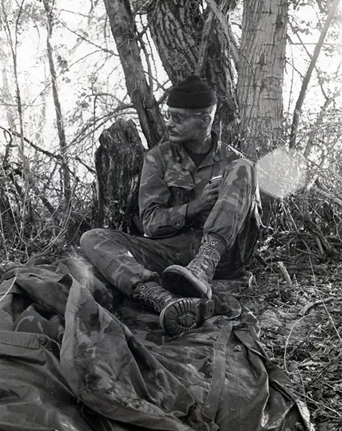 Dale Dye on the Laotian border in 1969.