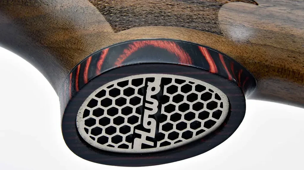 A laminated grip gap adds to the Super Deluxe Walnut's appeal.