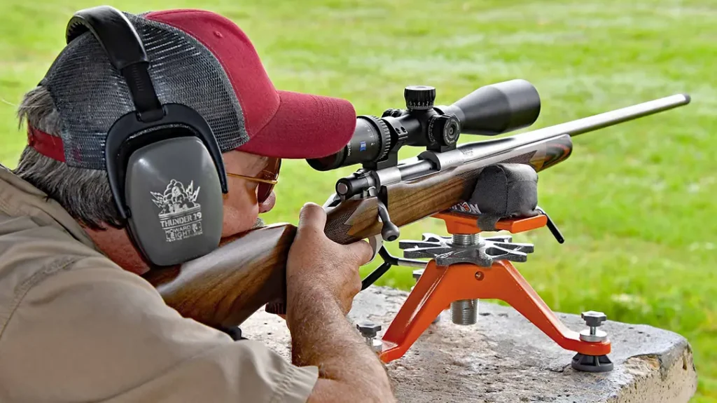 Range testing the Howa Super Deluxe Walnut. 
