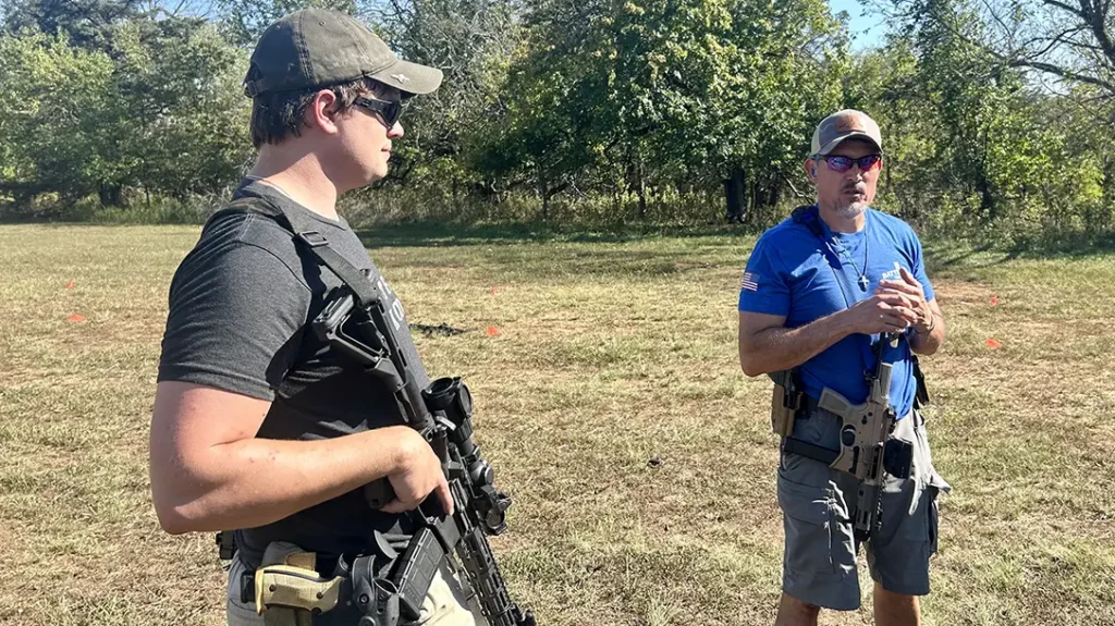 Kris Paranto instructing on the range. 
