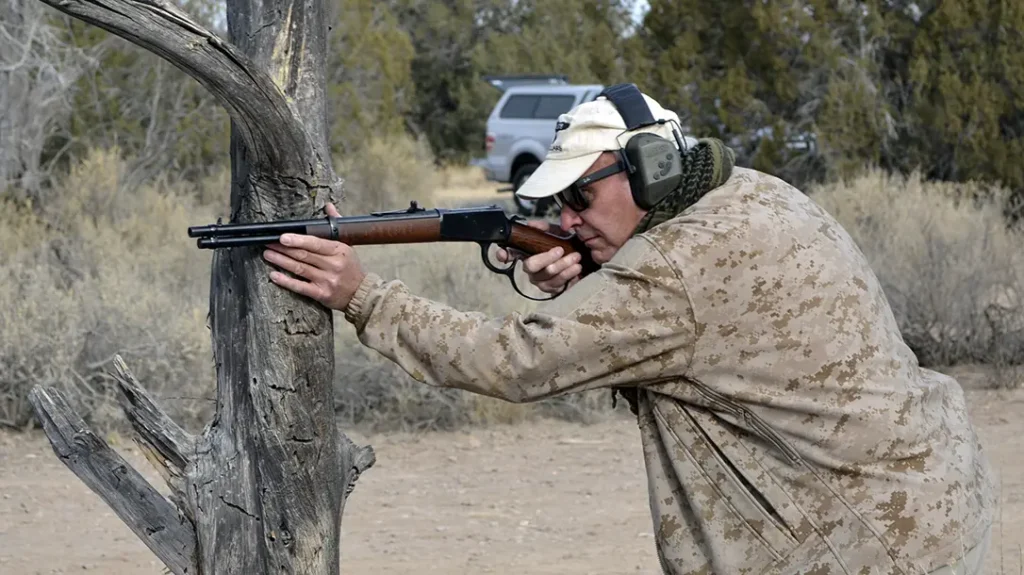 Running the Heritage 92 lever gun at Gunsite. 
