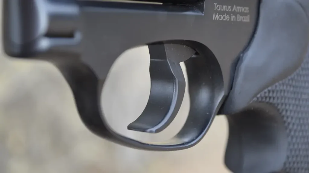 The revolver’s trigger is wide, with a smooth face.