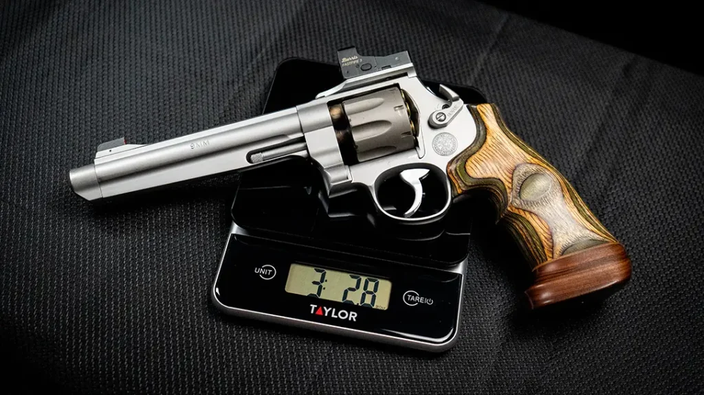 The author’s pistol has been customized with an Apex Tactical N Frame Evo hammer, a Burris Fast Fire 3 optic, and a Hogue Big Butt grip.