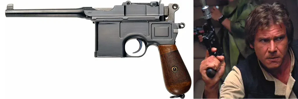 Han Solo's famous blaster started as a Mauser C96. 