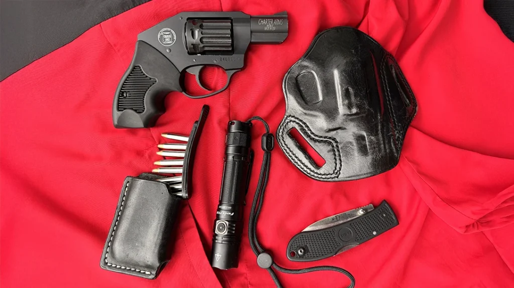 To carry the Charter Arms Pathfinder Off-Duty, the author selected a well-used Galco Combat Master Belt Holster.