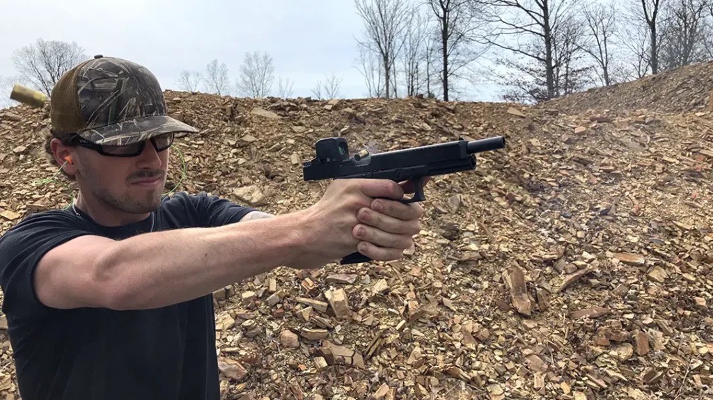 Several magazines’ worth of ammunition was spent engaging plate racks and man-sized steel targets.