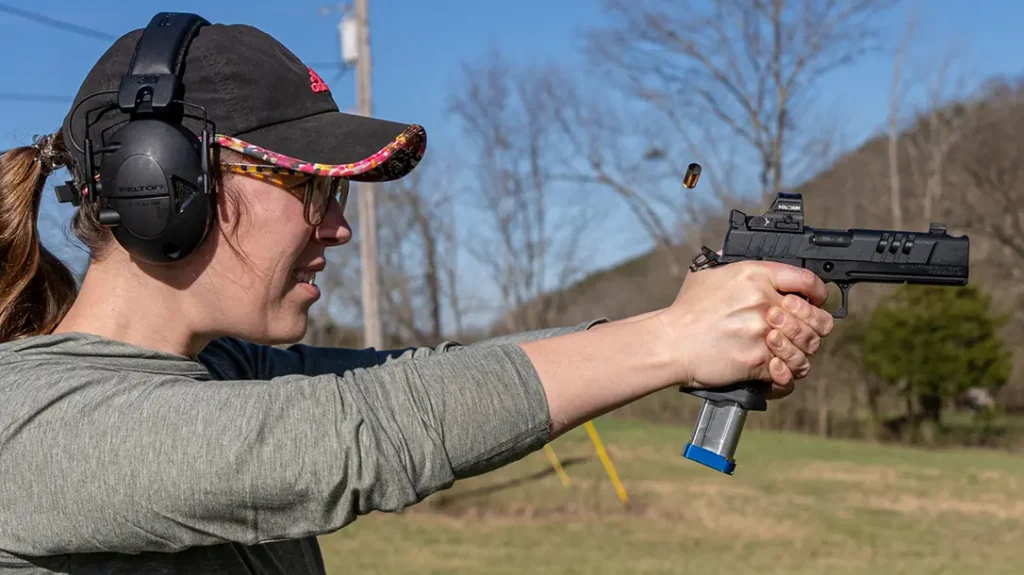 The author and her friend shot mainly 124-grain and 147-grain full metal jacket 9mm ammunition.