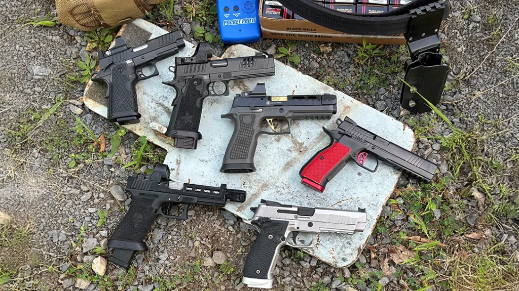The author selected a host of pistols for the Origin Shooting Falling Steel Outlaw Pistol Match.