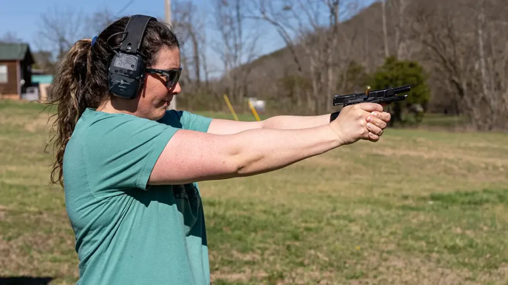 Smith & Wesson changed the trigger pull break angle to make it a more normal, straight-back pull.