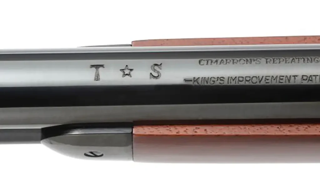 On the barrel of the Nueces Rifle is this “T ⋆ S” stamp – the same stamp used on rifles issued to Texas Rangers.