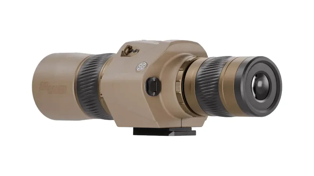 The Sig OSCAR6 HDX PRO Image Stabilized Spotting Scope is compact and lightweight.